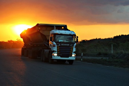 Scania on the sunset