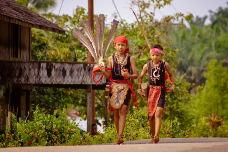 The golden generation of successors to the customs and culture of the Dayak tribe in Indonesia.