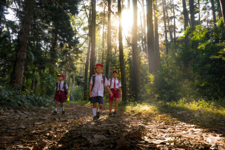 Semangat anak Dusun Legan menuntut ilmu melewati hutan demi masa depan yang cerah